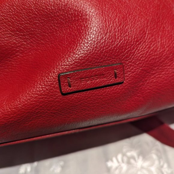 Red Leather Fossil Tote Bag - Picture 4 of 7